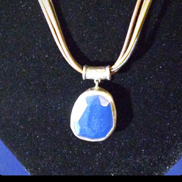 SILPADA Blue Jade Genuine Leather Sterling Silver Slide Pendant Necklace *SALE* - Picture 6 of 8